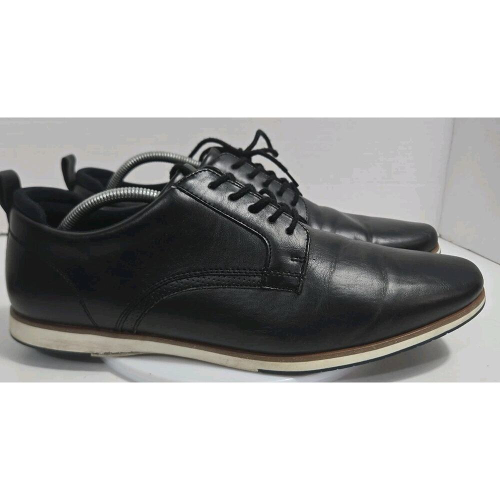 Aldo Shumen Black Comfort Leather Derby Shoes Men US Size 12